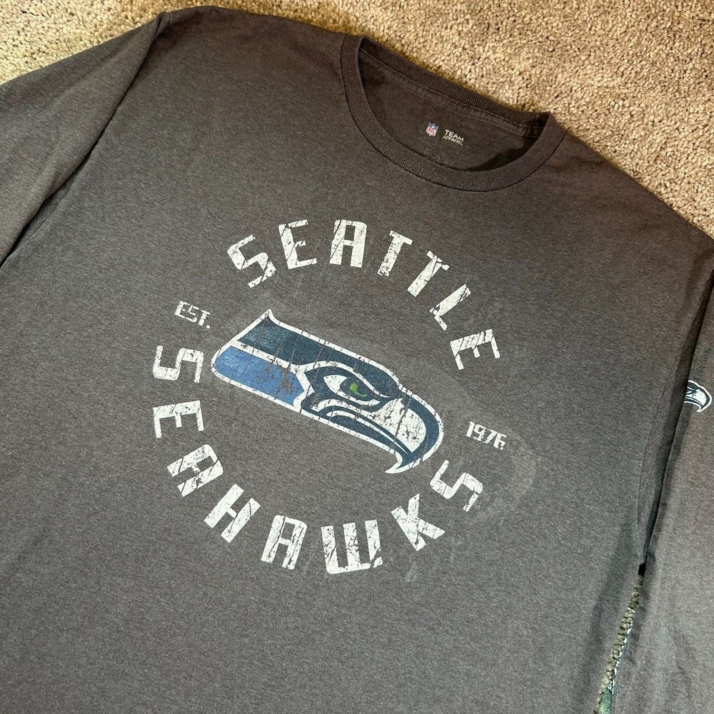NFL Team‎ Apparel Seattle Seahawks Football Shirt Mens XL Charcoal Gray Athletic